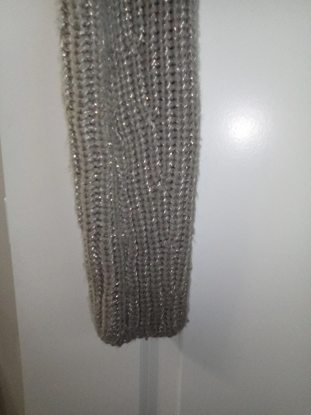 Women's Cottagecore Knit Taupe Cropped With Metallic Accents Shrug Size Medium - Picture 3 of 4